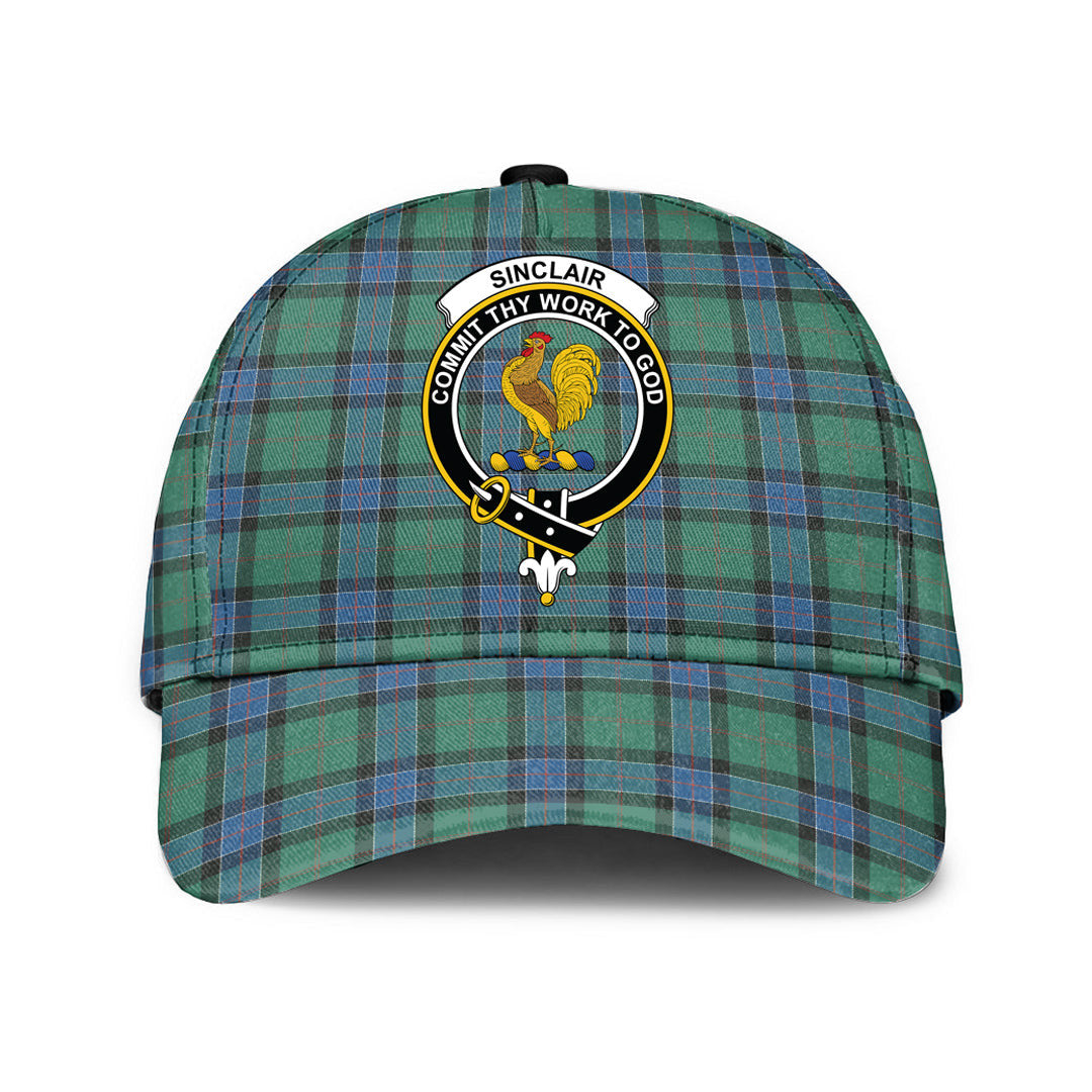 Sinclair Hunting Ancient Tartan Baseball Cap, Tartan Plaid Cap with Family Crest K23 Trucker Hats Custom Hats Gifts For Men & Women