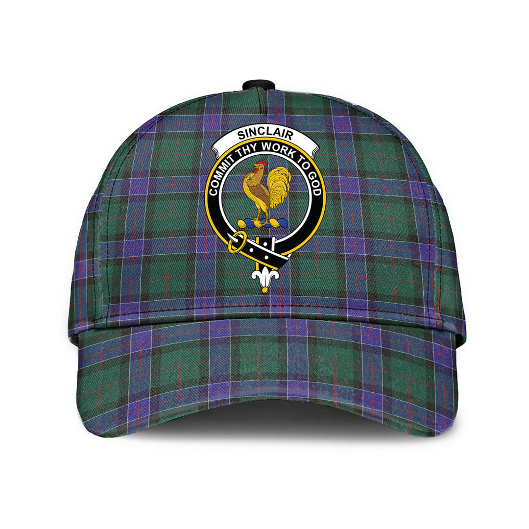 Sinclair Hunting Modern Tartan Baseball Cap, Tartan Plaid Cap with Family Crest K23 Trucker Hats Custom Hats Gifts For Men & Women