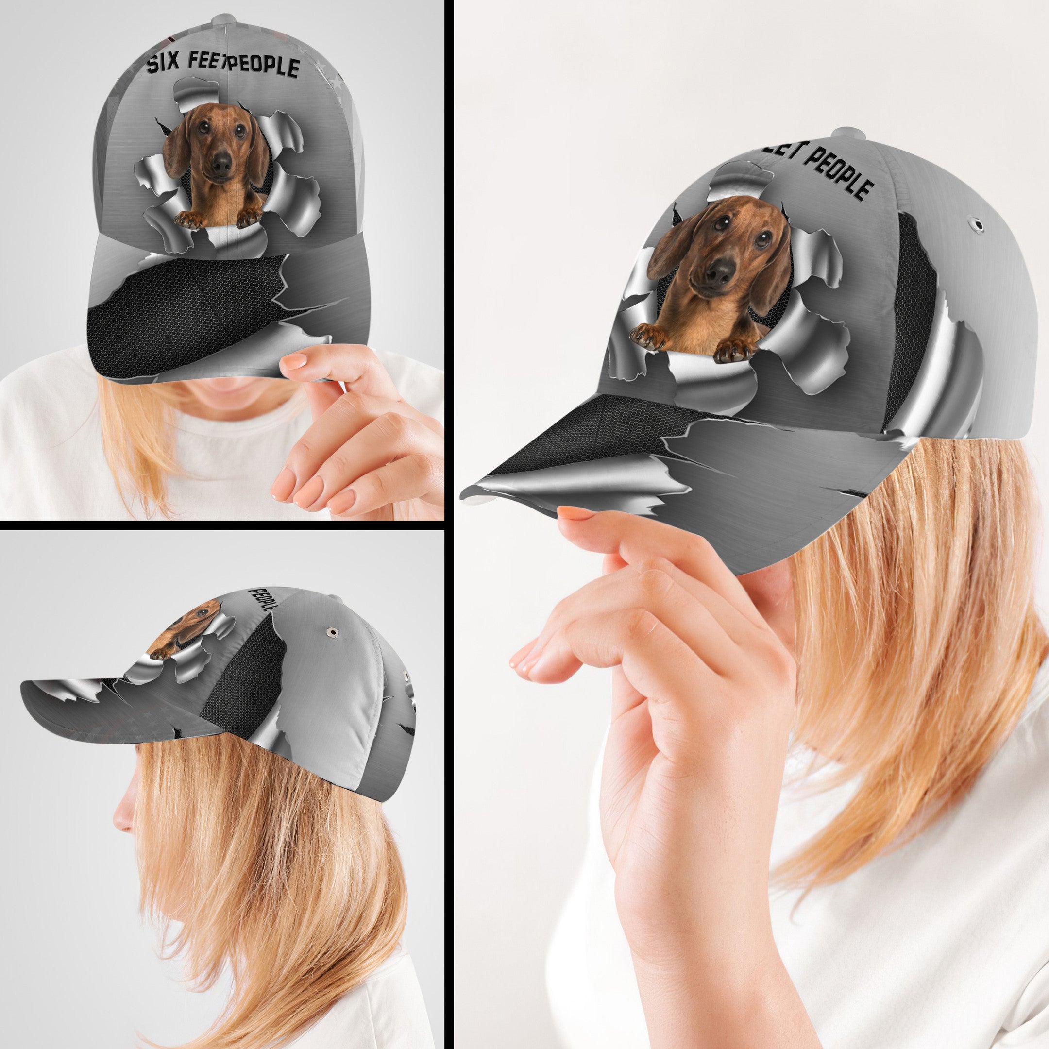 Six Feet Dachshund Hat Classic Cap Trucker Hats Custom Hats Gifts For Men & Women