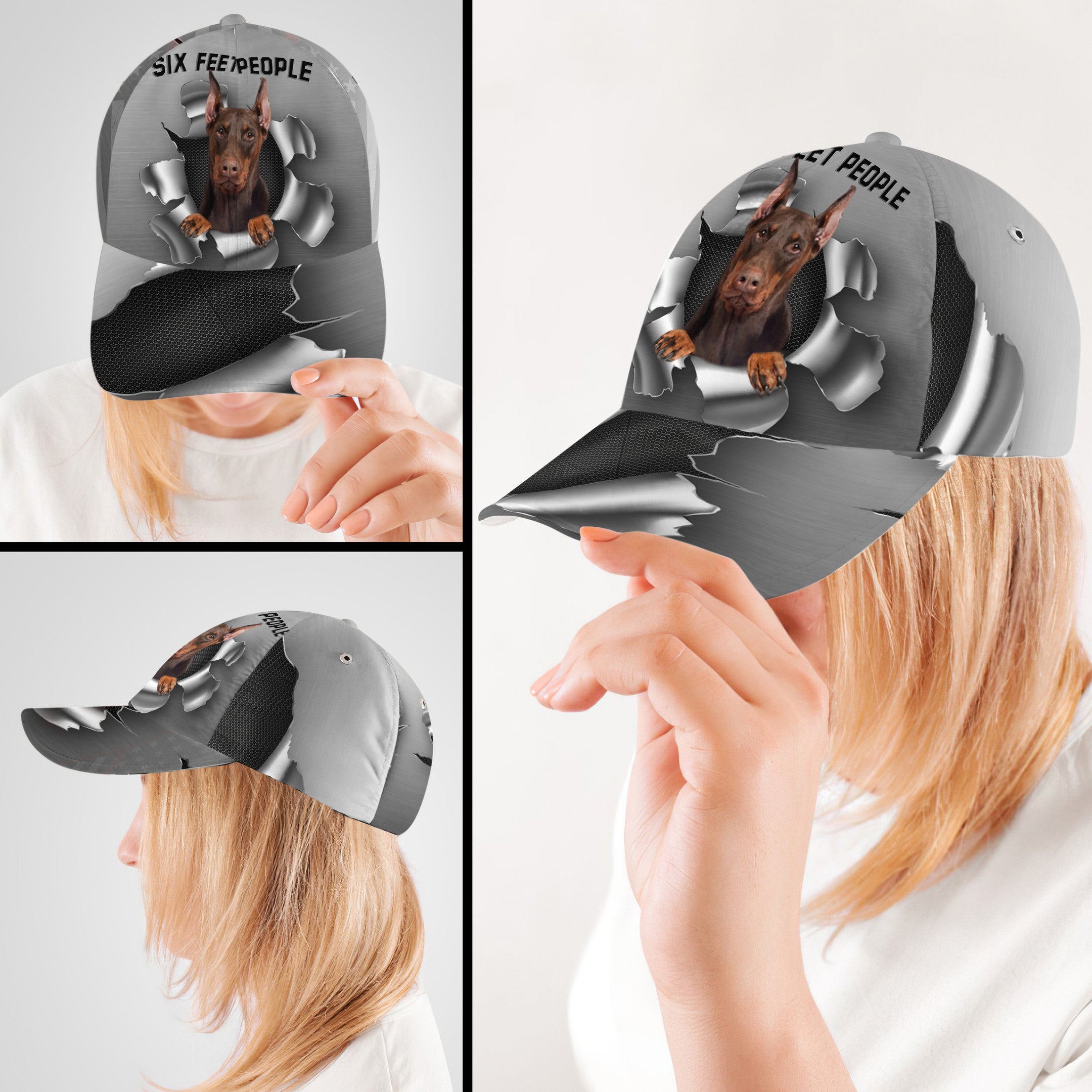 Six Feet Doberman Hat Classic Cap Trucker Hats Custom Hats Gifts For Men & Women