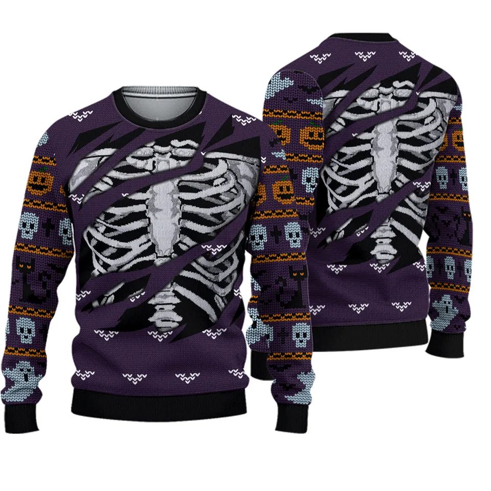 Skeleton Halloween Ugly3D Sweater