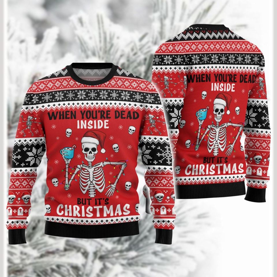Skeleton Ugly Sweater, Christmas Skeleton Ugly Sweater, Spooky Christmas Sweater