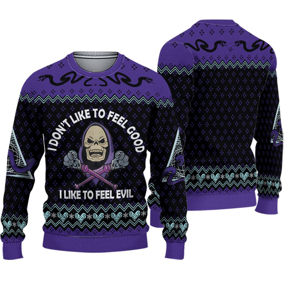 Skeletor He Man I Like To Fee Ugly Christmas Sweater
