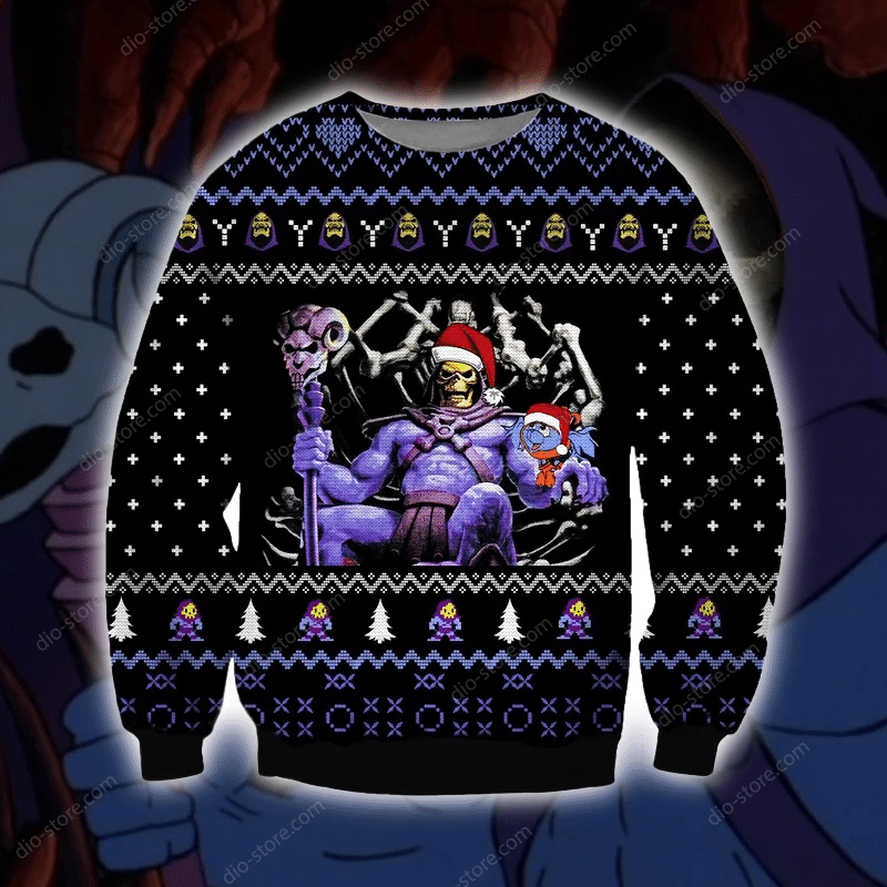 Skeletor Knitting Pattern 3D Print Ugly Christmas Sweater Adult 3D Funny Matching for family