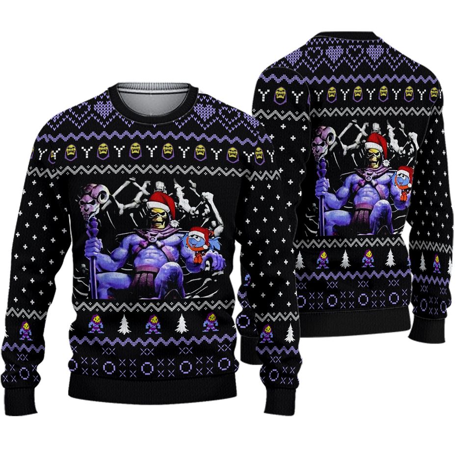 Skeletor Ugly 3D Christmas Ugly Sweater