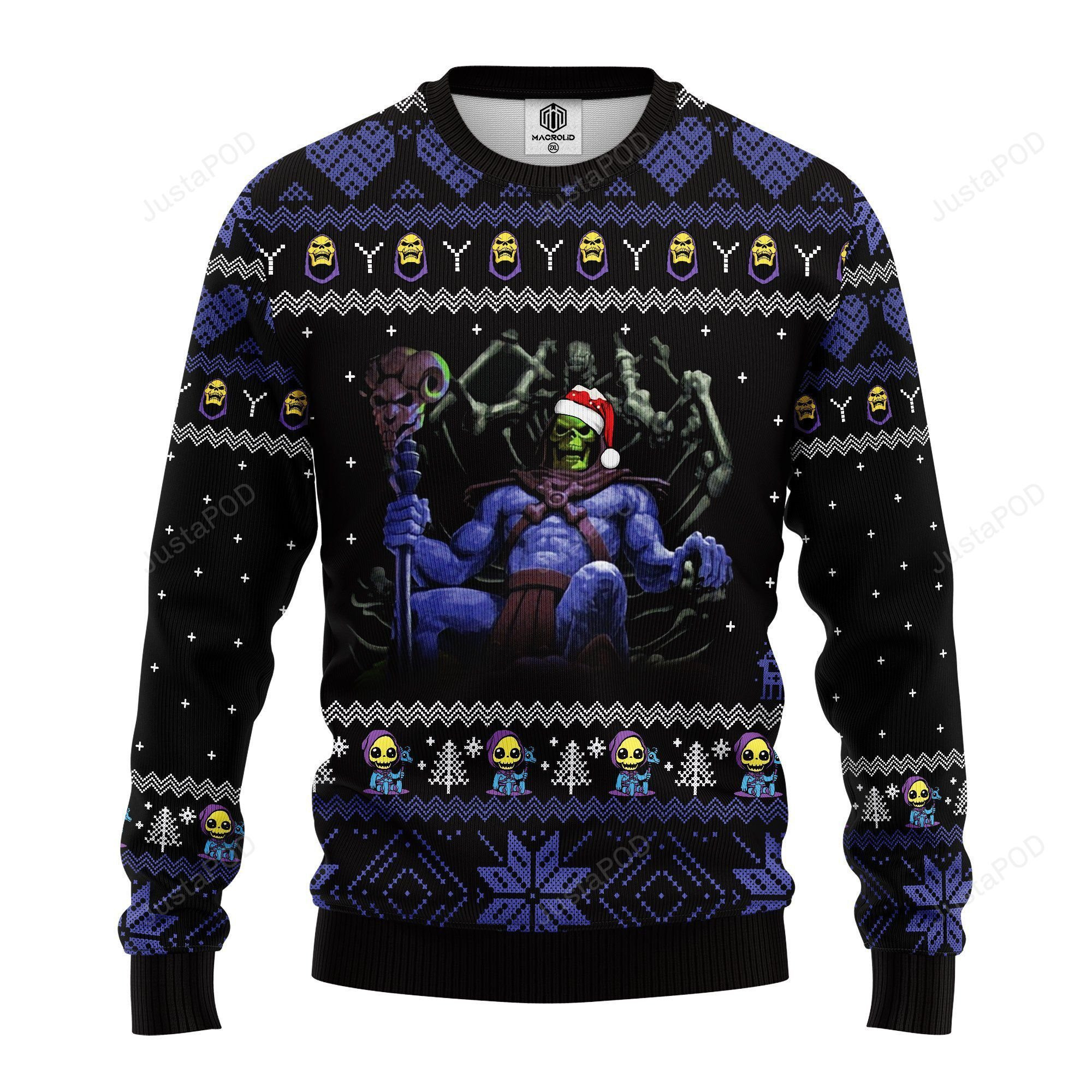Skeletor Ugly Christmas Sweater Adult 3D Funny Matching for family