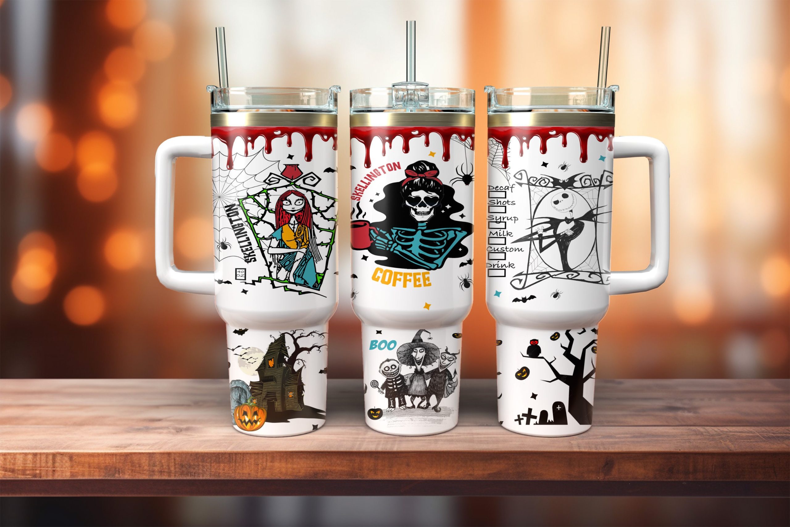 Skellington Coffee The Nightmare Before Christmas Cartoon Custom Stanley Cup 40 oz 30 oz Tumbler With HandleTVC2301884