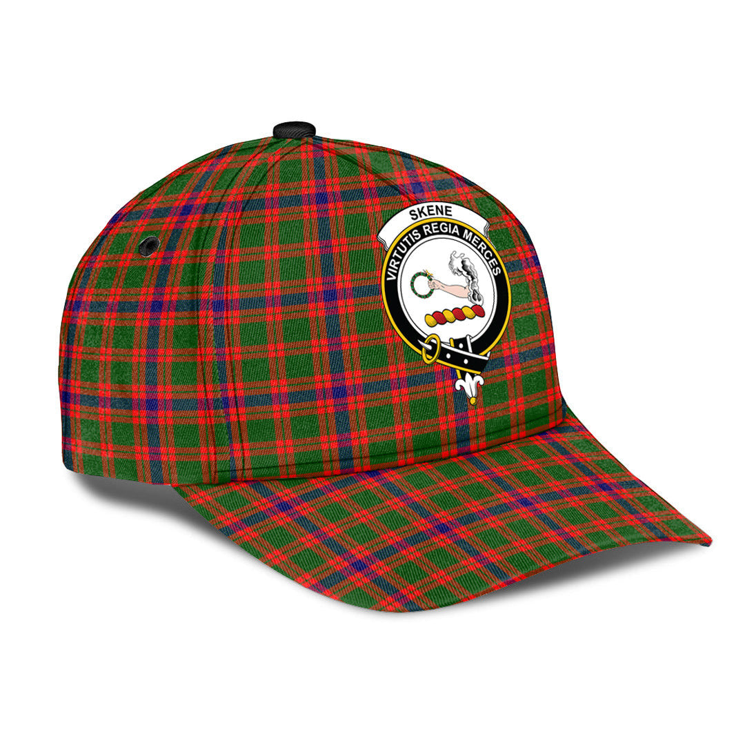 Skene Modern Tartan Baseball Cap, Tartan Plaid Cap with Family Crest K23 Trucker Hats Custom Hats Gifts For Men & Women