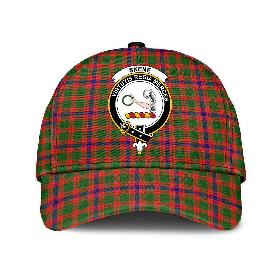 Skene Modern Tartan Baseball Cap, Tartan Plaid Cap with Family Crest K23 Trucker Hats Custom Hats Gifts For Men & Women