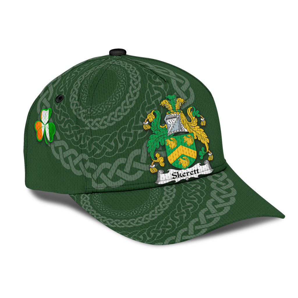 Skerett Coat Of Arms - Irish Family Crest St Patrick's Day Hat Classic Cap Trucker Hats Custom Hats Gifts For Men & Women