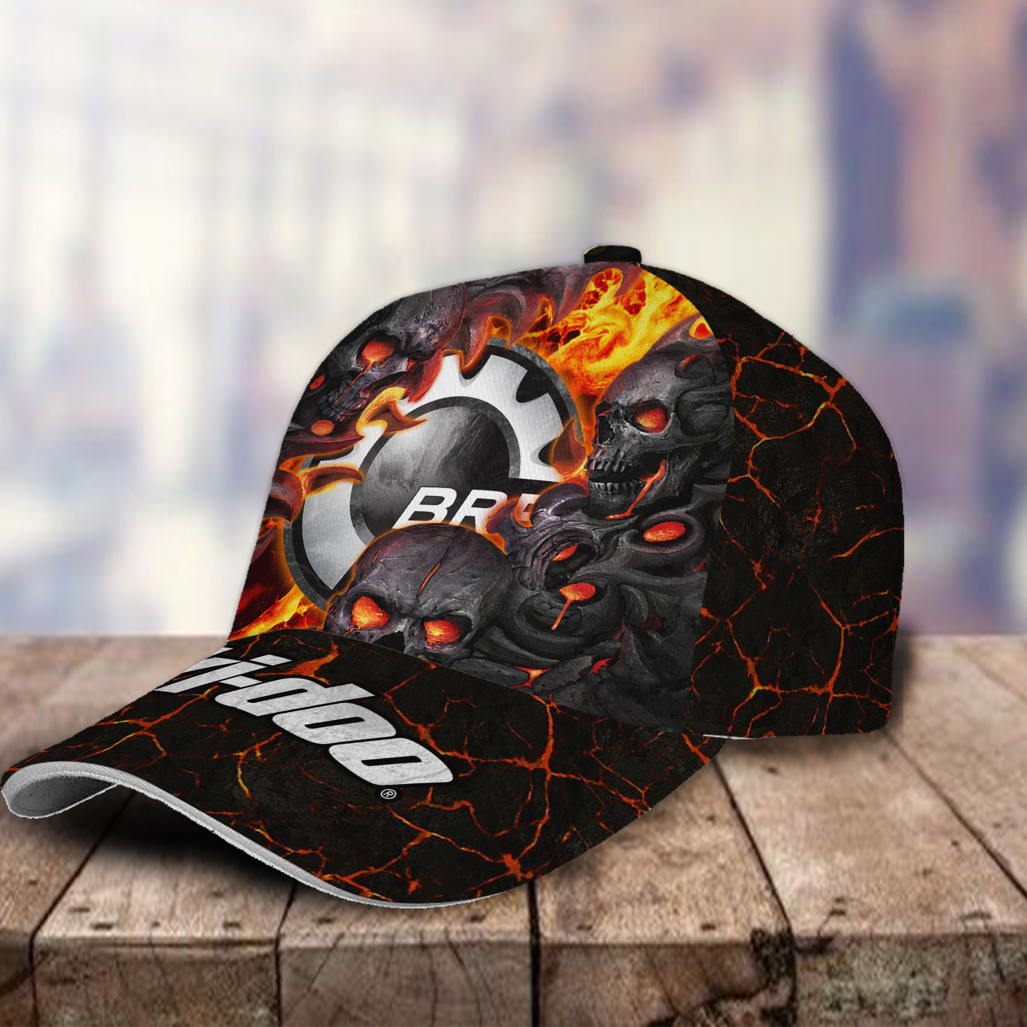 Ski Doo 3D Classic Cap Skull Fire Car Motor Brand Hats Trucker Hats Custom Hats Gifts For Men & Women