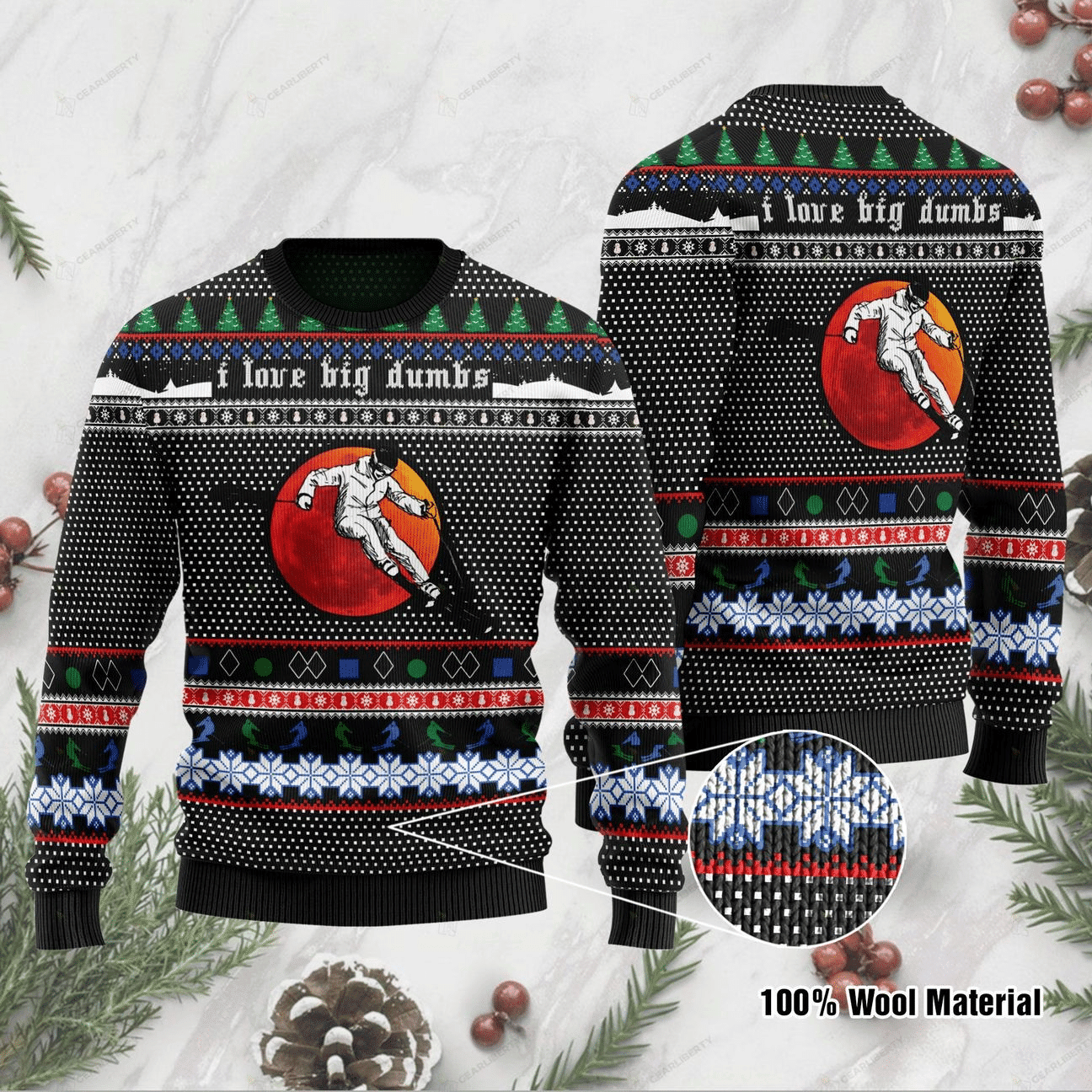 Skiing With Sayings Ugly Christmas Sweater Adult 3D Funny Matching for family