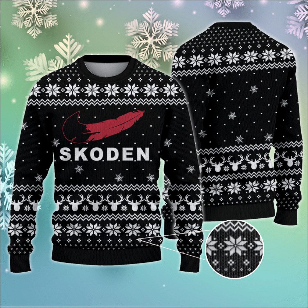 Skoden Ugly Christmas Sweater Mens Native American Sweatshirt Apparel Xmas Gift Ideas - Image 2
