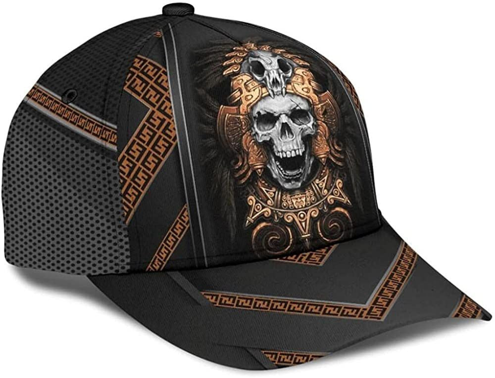 Skull Ancient Greek Pattern Attractive Style Cap 3D Printed, Gift for Expecting Parent Trucker Hats Custom Hats Gifts For Men & Women