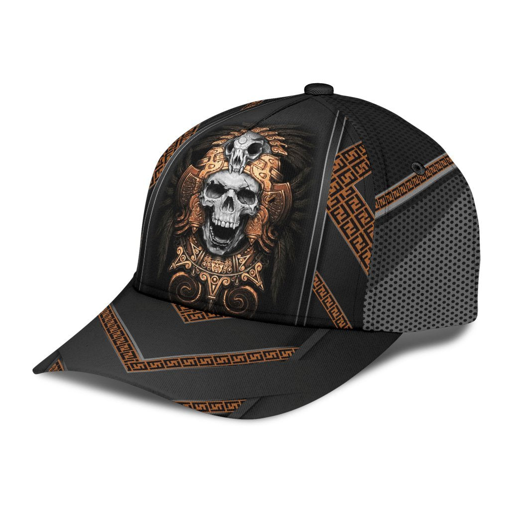 Skull Ancient Greek Pattern Classic Cap Baseball Cap Hat With Skulls Trucker Hats Custom Hats Gifts For Men & Women