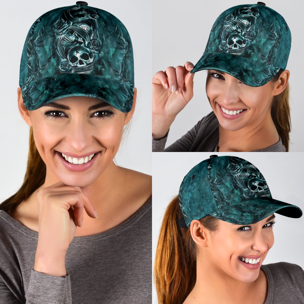 Skull Angry On Classic Cap Hat, 3D Full Printed Skull Cap Trucker Hats Custom Hats Gifts For Men & Women