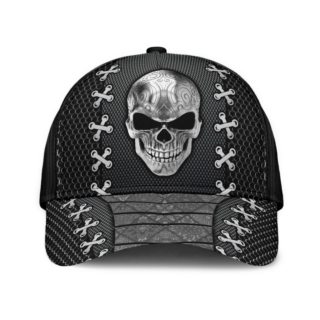 Skull Baseball Cap Skull Black Carbon Classic Hat Trucker Hats Custom Hats Gifts For Men & Women