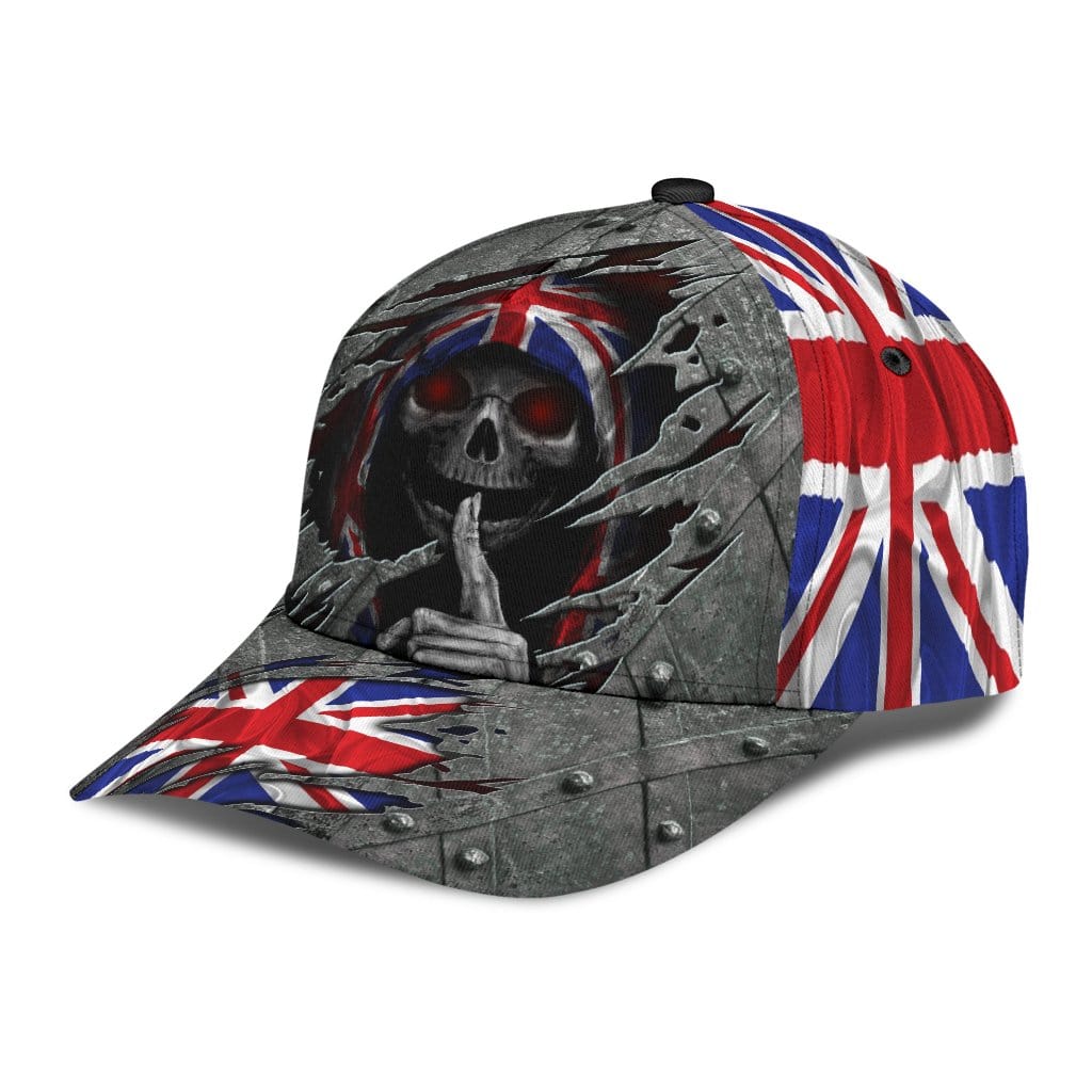 Skull Baseball Cap Skull England Flag Classic Hat Trucker Hats Custom Hats Gifts For Men & Women