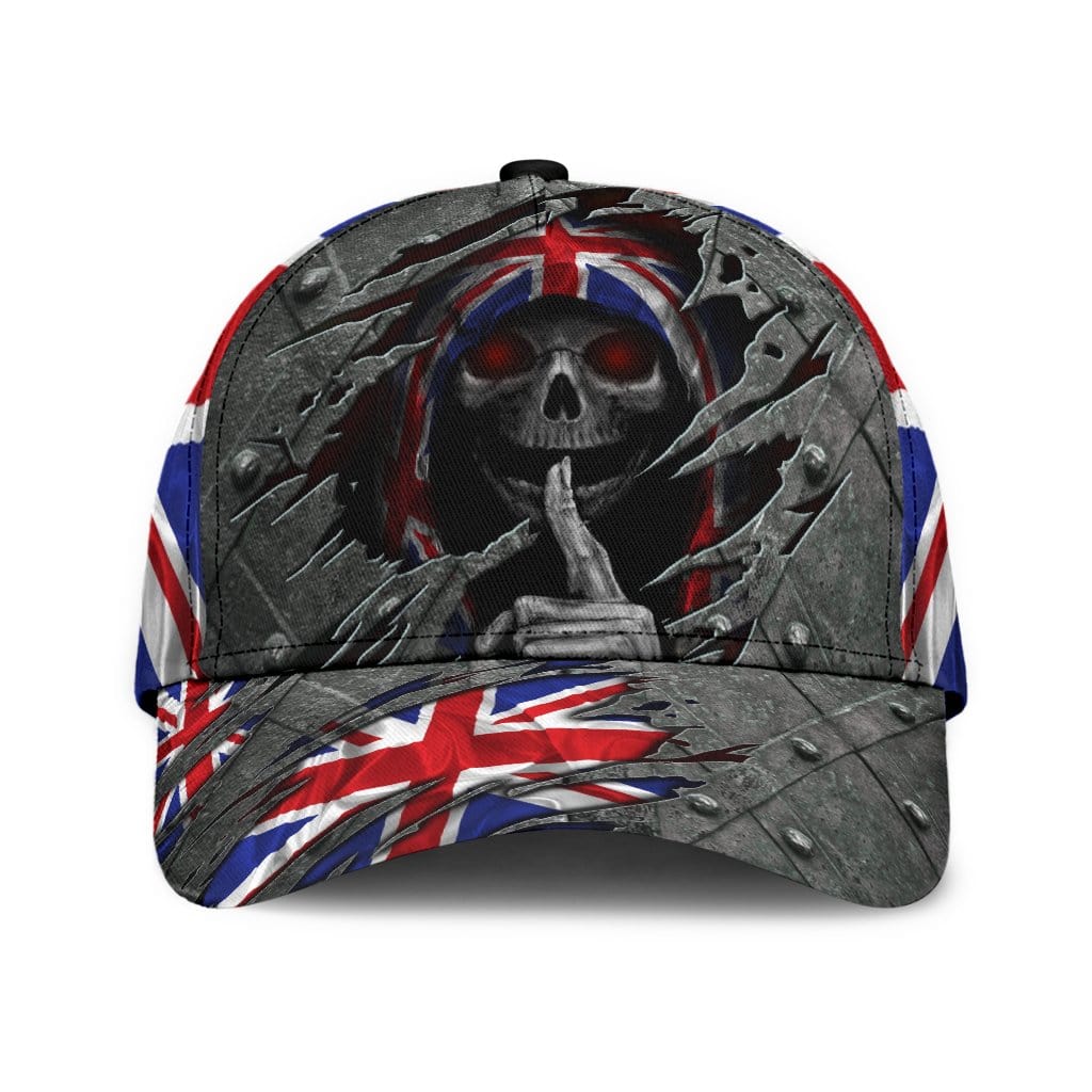 Skull Baseball Cap Skull England Flag Classic Hat Trucker Hats Custom Hats Gifts For Men & Women