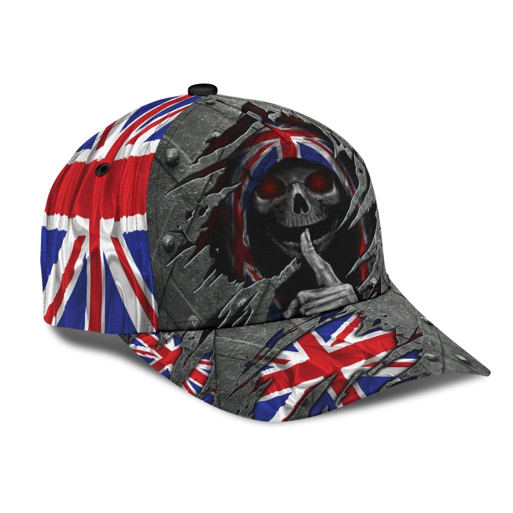 Skull Baseball Cap Skull England Flag Classic Hat Trucker Hats Custom Hats Gifts For Men & Women