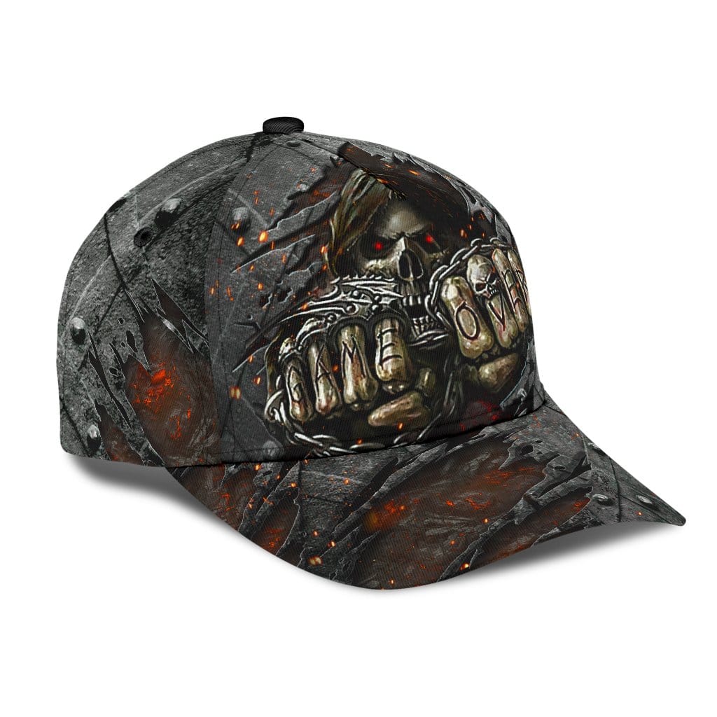 Skull Baseball Cap Skull Game Over Classic Hat Trucker Hats Custom Hats Gifts For Men & Women