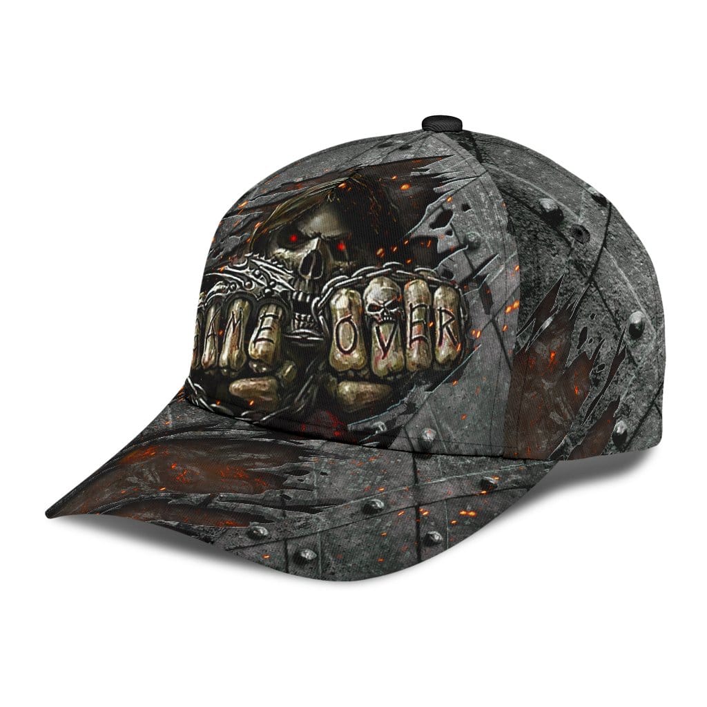 Skull Baseball Cap Skull Game Over Classic Hat Trucker Hats Custom Hats Gifts For Men & Women