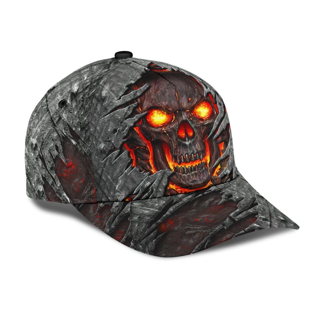 Skull Baseball Cap Skull Red Lava Classic Hat Trucker Hats Custom Hats Gifts For Men & Women