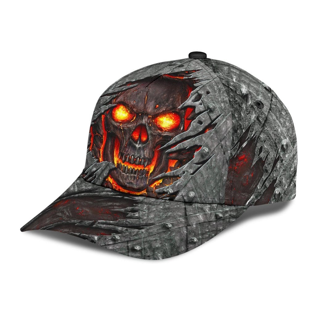 Skull Baseball Cap Skull Red Lava Classic Hat Trucker Hats Custom Hats Gifts For Men & Women