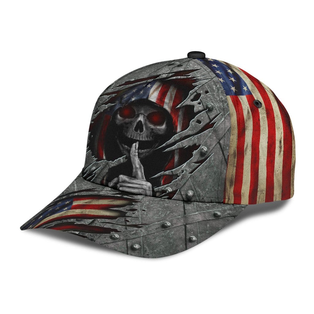 Skull Baseball Cap Skull Secret American Flag Classic Hat Trucker Hats Custom Hats Gifts For Men & Women