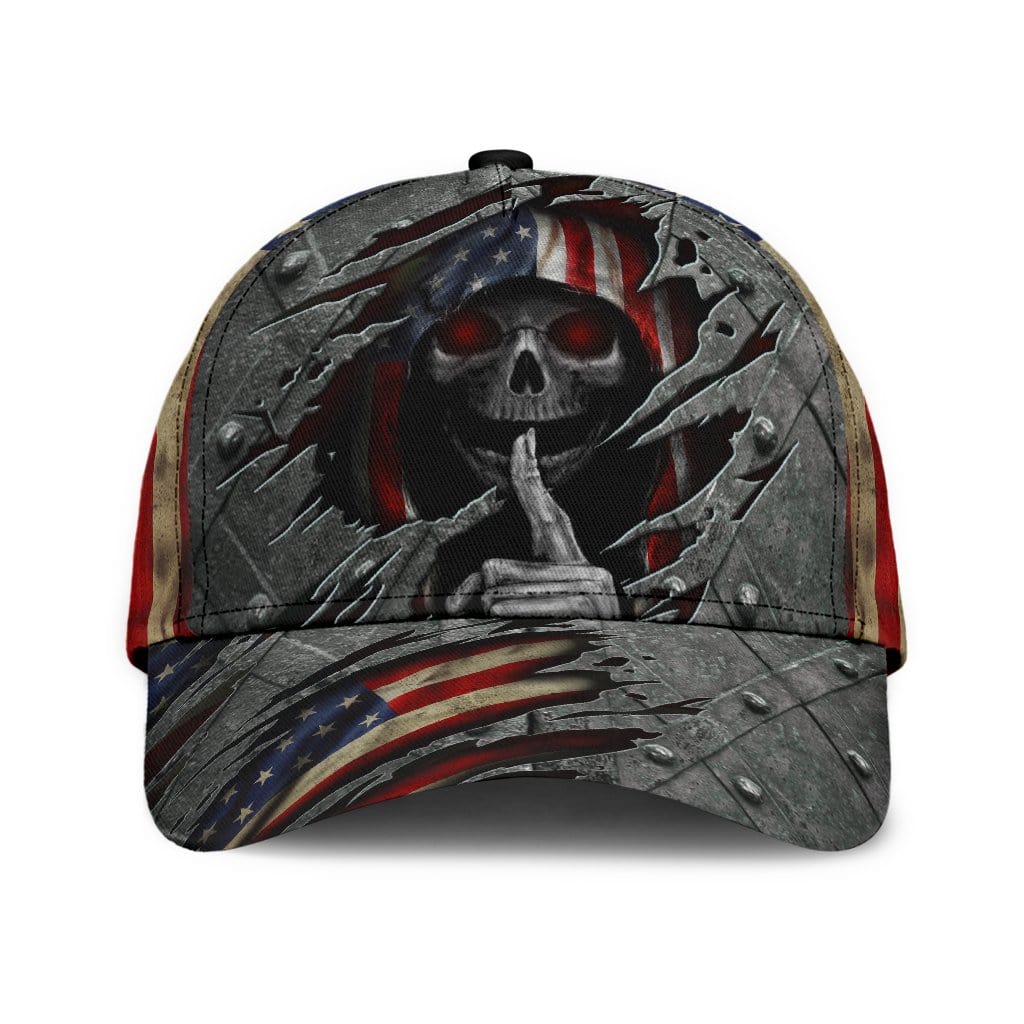 Skull Baseball Cap Skull Secret American Flag Classic Hat Trucker Hats Custom Hats Gifts For Men & Women