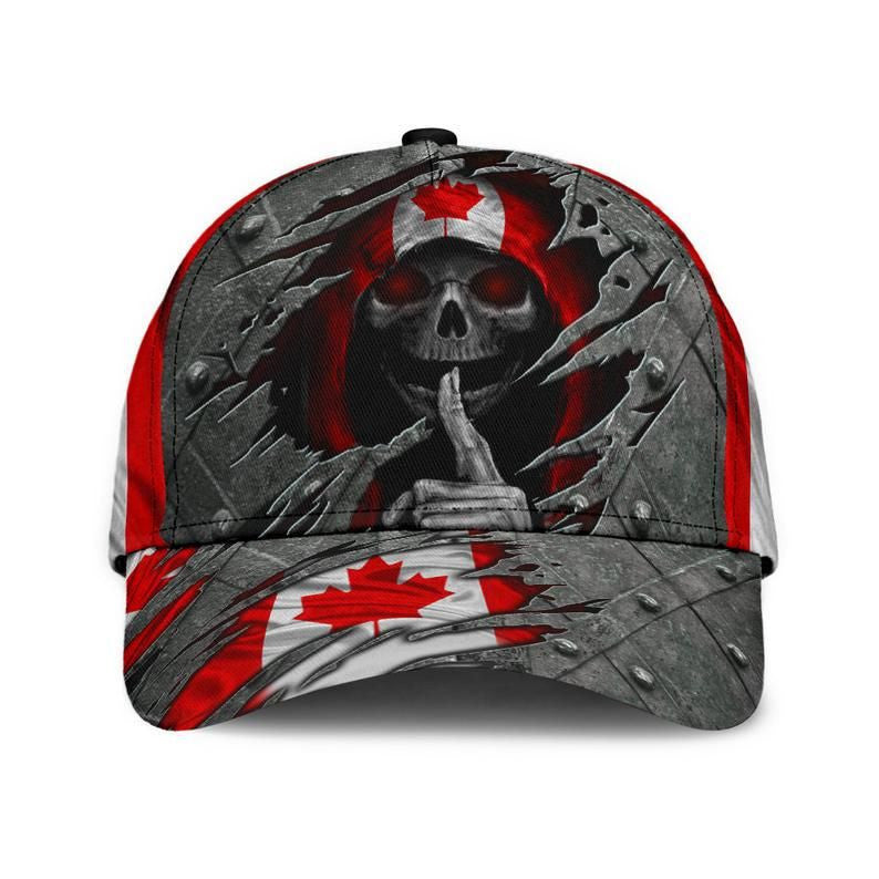 Skull Canada Flag Hat Classic Cap 3D, Human Cap 3D, Women And Men Hat Classical Cap Trucker Hats Custom Hats Gifts For Men & Women