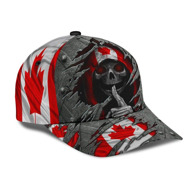 Skull Canada Flag Hat Classic Cap 3D, Human Cap 3D, Women And Men Hat Classical Cap Trucker Hats Custom Hats Gifts For Men & Women