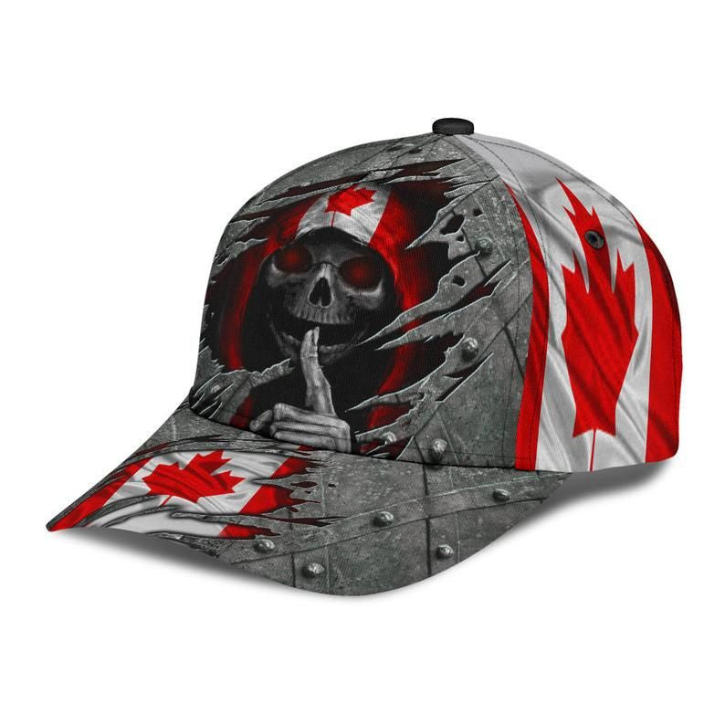 Skull Canada Flag Hat Classic Cap 3D, Human Cap 3D, Women And Men Hat Classical Cap Trucker Hats Custom Hats Gifts For Men & Women