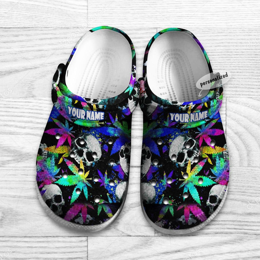 Skull Cannabis clog Shoesmarijuana 420 Weed clog Shoesgifts For Men Women Ht