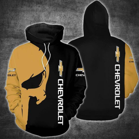 Skull Chevrolet Car 3D All Over Print Hoodie, Zip Hoodie
