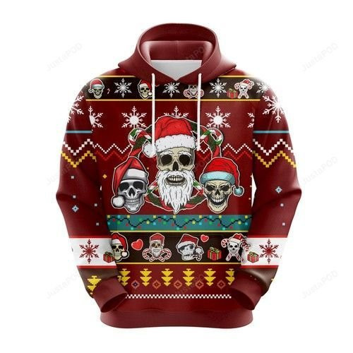 Skull Christmas 3D Ugly Christmas Sweater Adult 3D Funny Matching for family