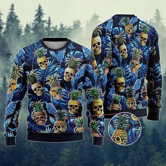 Skull Christmas Sweater for Women - Skeleton Sweatshirt - Image 13