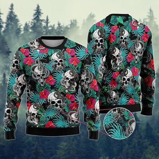 Skull Christmas Sweater for Women - Skeleton Sweatshirt - Image 11