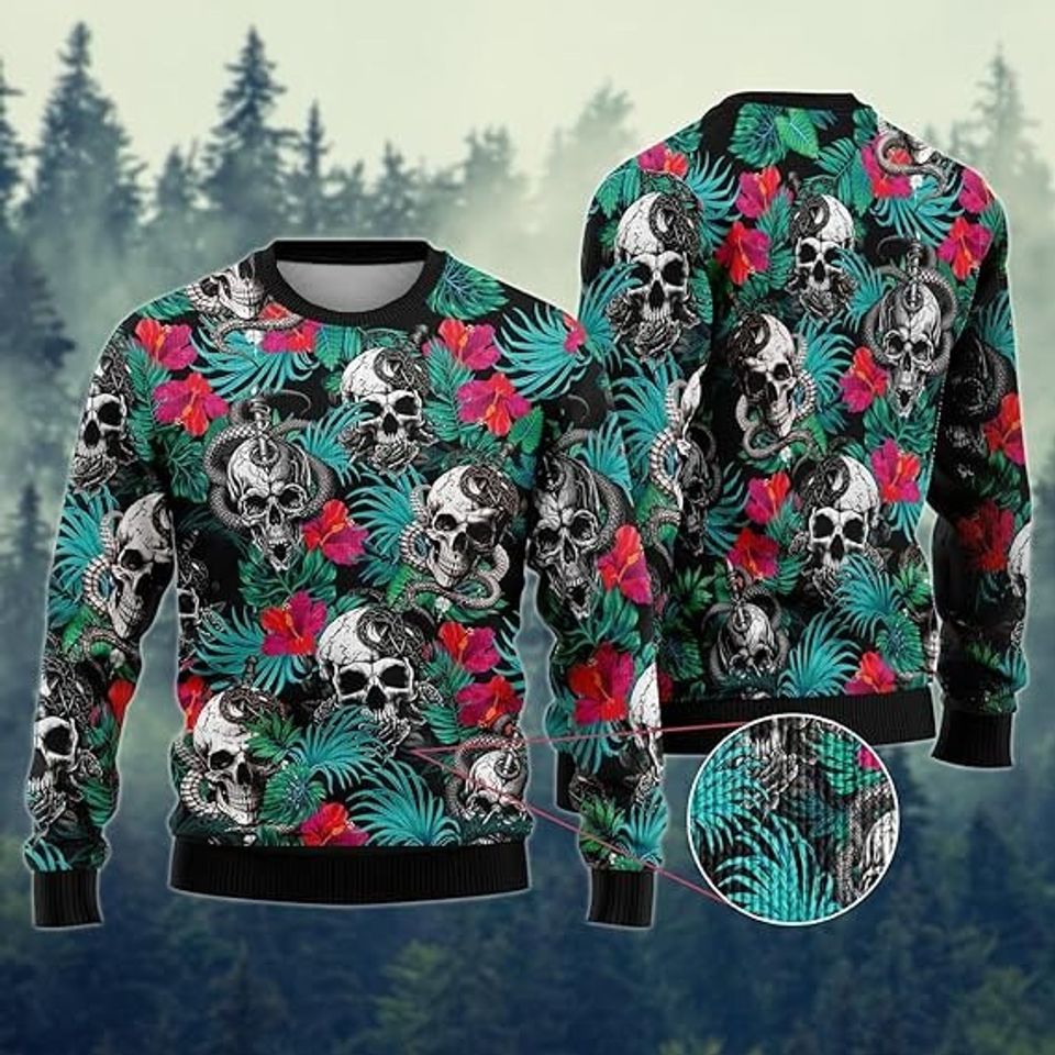 Skull Christmas Sweater for Women - Skeleton Sweatshirt - Image 2