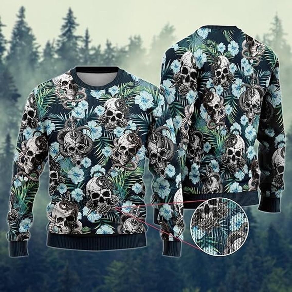 Skull Christmas Sweater for Women - Skeleton Sweatshirt - Image 3