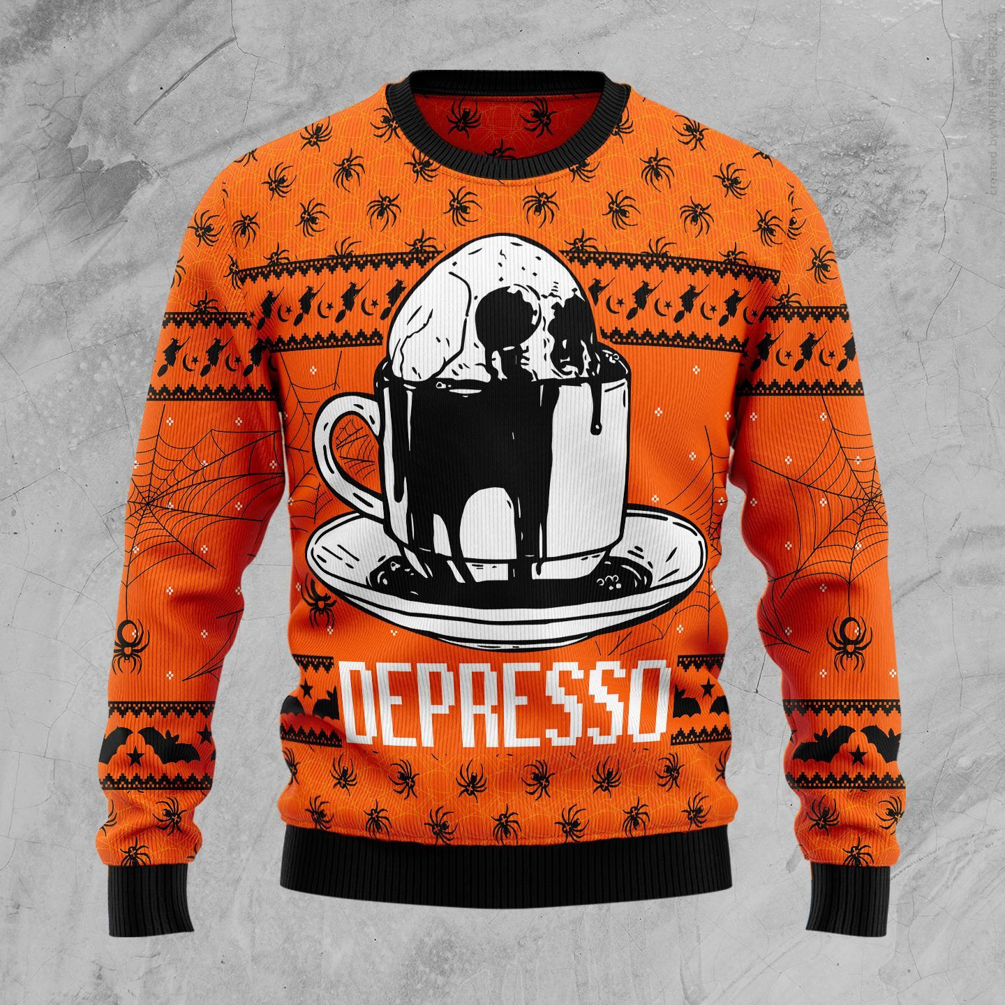 Skull Coffee Ugly Christmas Sweater Adult 3D Funny Matching for family
