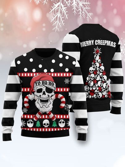 Skull Creepmas Ugly Christmas Sweater for Skull Lovers, Perfect Holiday Gift - Image 6