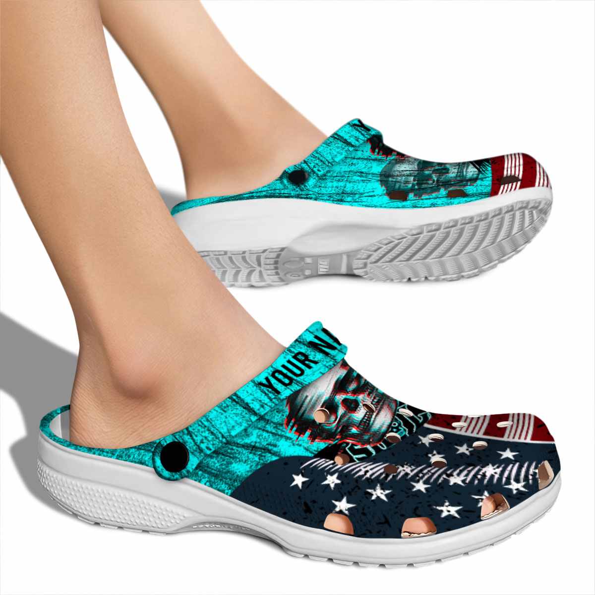Skull Crocs Crocband Clogs Shoes Comfortable For Men Women and Kids - Image 2
