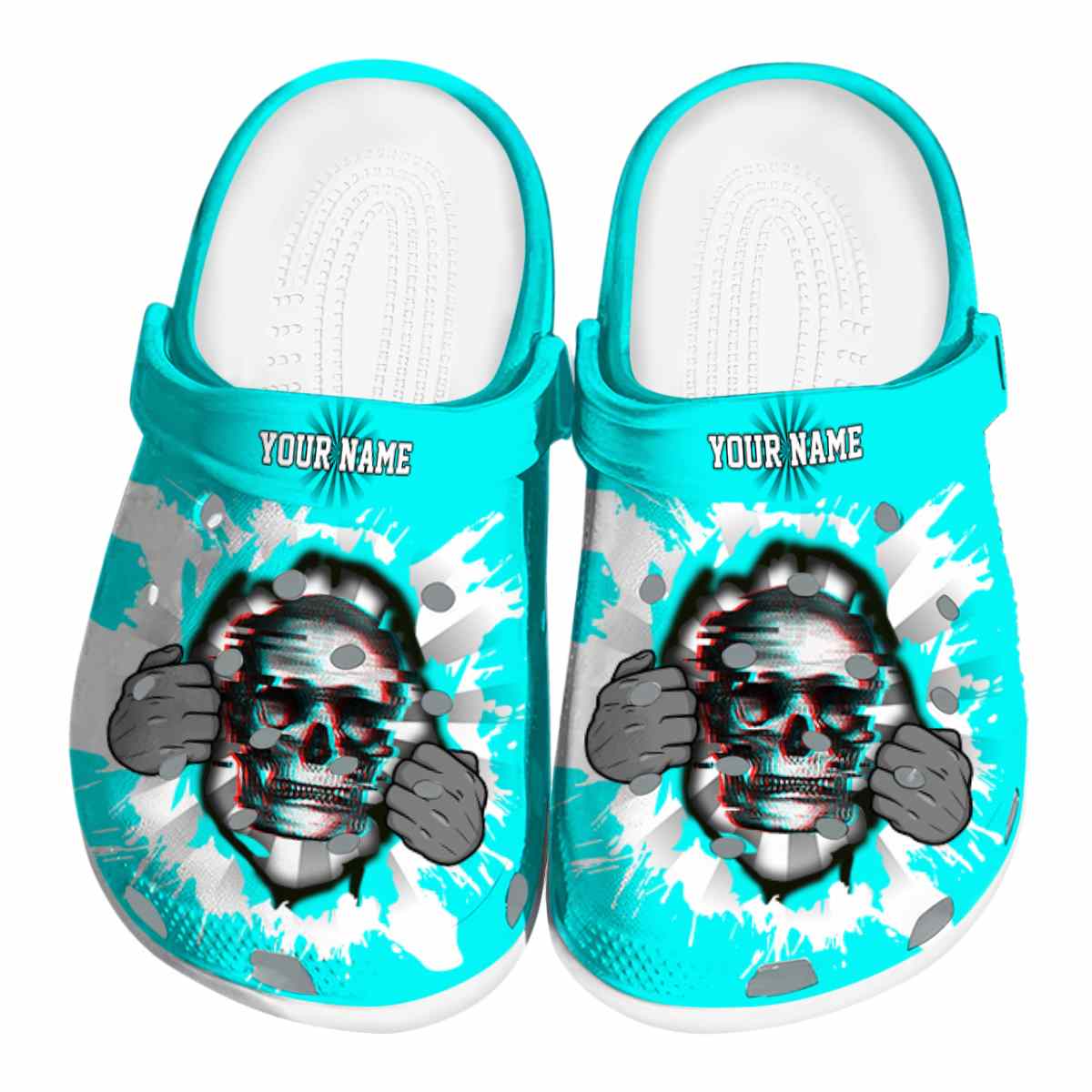 Skull Crocs Crocband Clogs Shoes Comfortable For Men Women and Kids