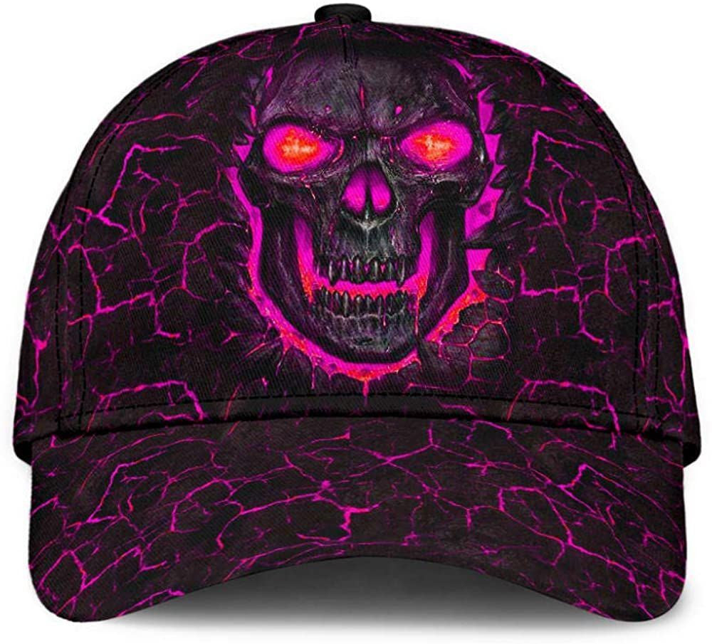 Skull Fire Purple Wonderful 3D Printed Unisex Hat Classic Caps Baseball Caps Trucker Hats Custom Hats Gifts For Men & Women