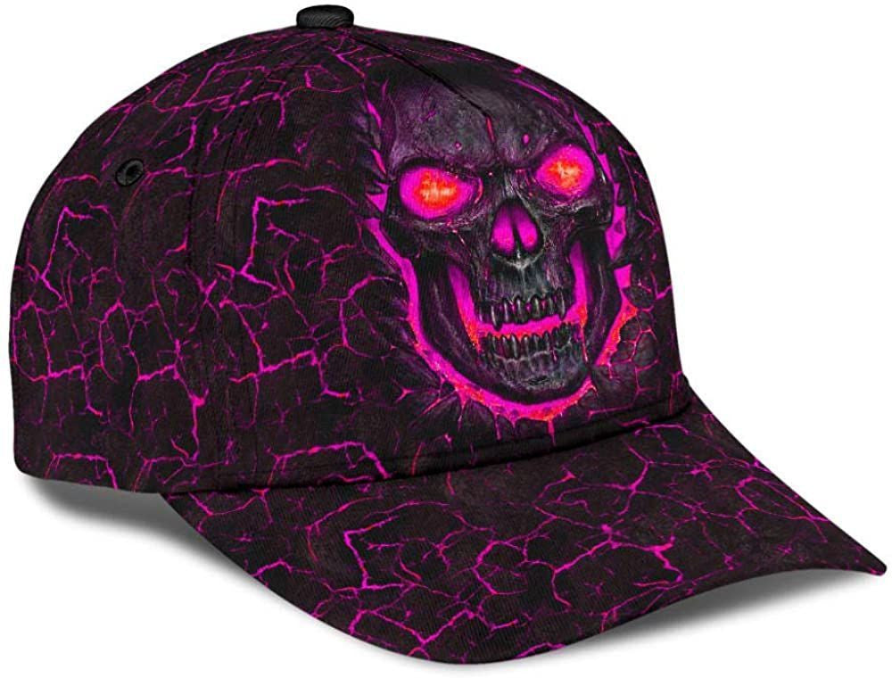 Skull Fire Purple Wonderful 3D Printed Unisex Hat Classic Caps Baseball Caps Trucker Hats Custom Hats Gifts For Men & Women