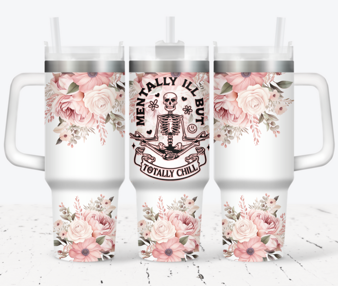 Skull Flower Custom Stanley Cup 40 oz 30 oz Tumbler With HandleTVC2301704
