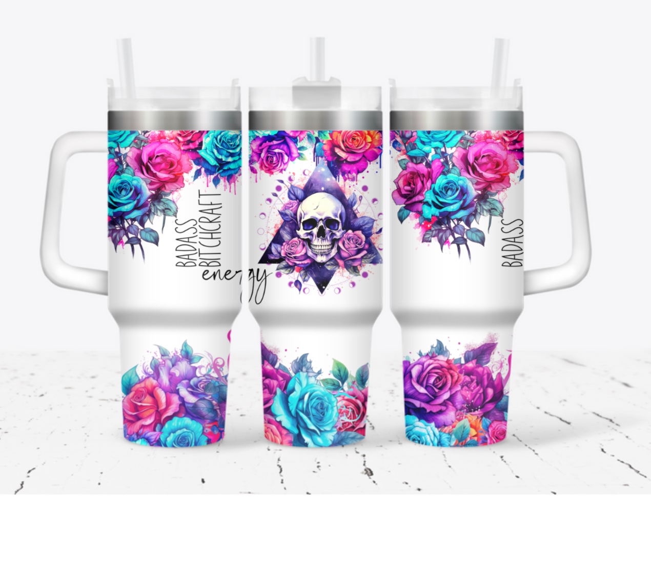 Skull Flower Custom Stanley Cup 40 oz 30 oz Tumbler With HandleTVC2301706