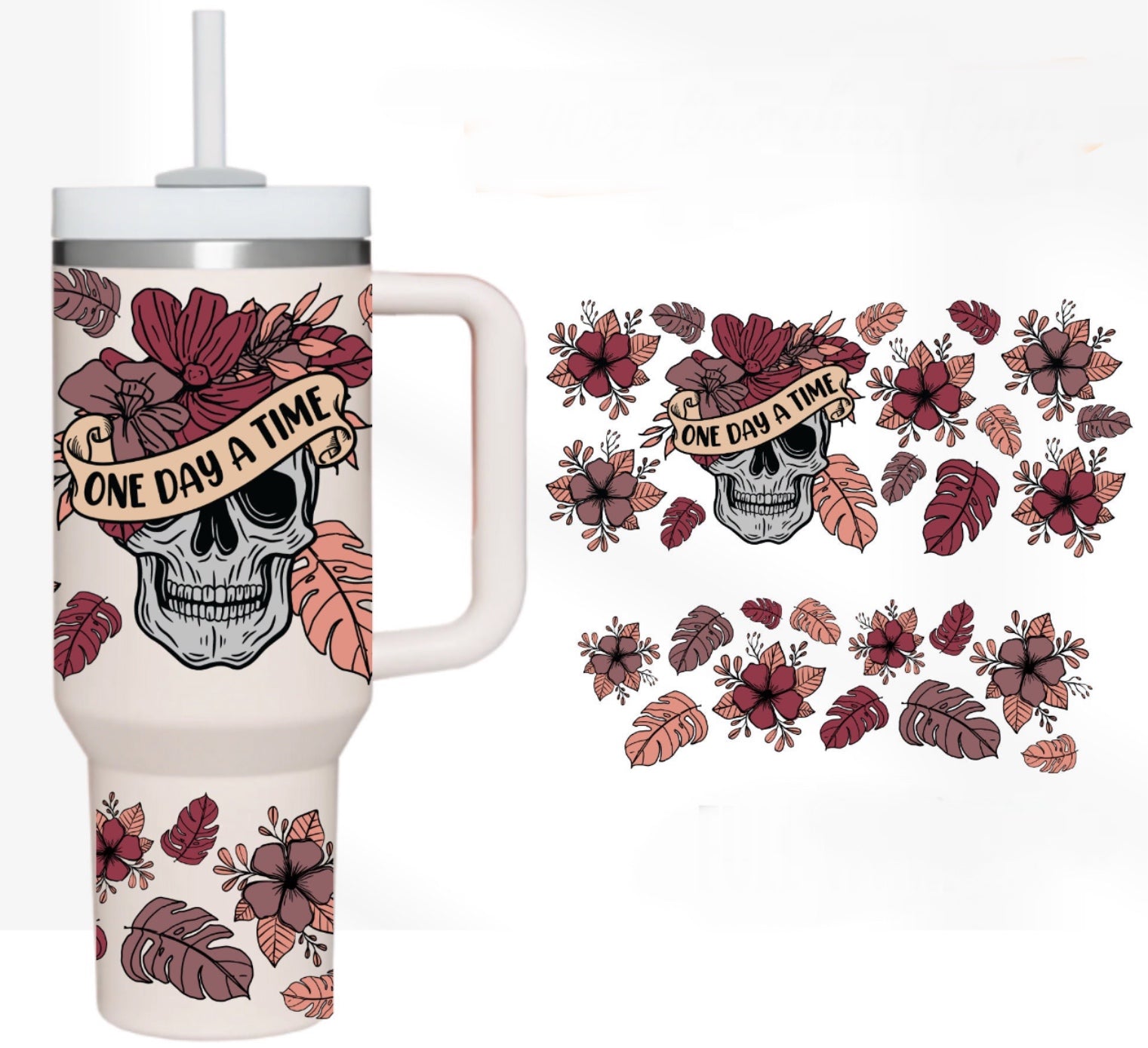 Skull Flower Custom Stanley Cup 40 oz 30 oz Tumbler With HandleTVC2301749