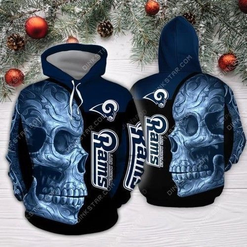 Skull Los Angeles Rams 3D All Over Print Hoodie, Zip Hoodie